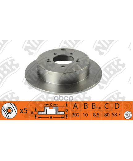 NiBK Тормозной диск задний