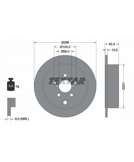 Textar Тормозной диск задний