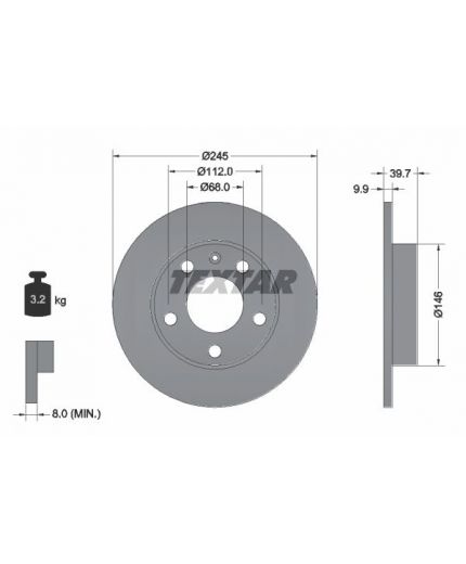 Textar Тормозной диск задний