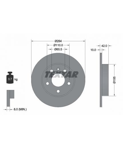 Textar Тормозной диск задний