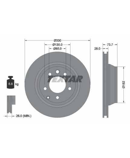 Textar Тормозной диск задний