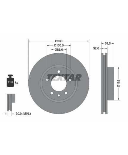 Textar Тормозной диск передний (левый)