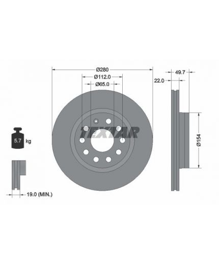 Textar Тормозной диск передний