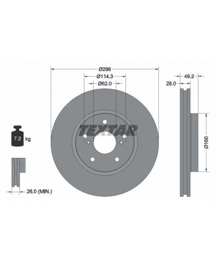 Textar Тормозной диск передний