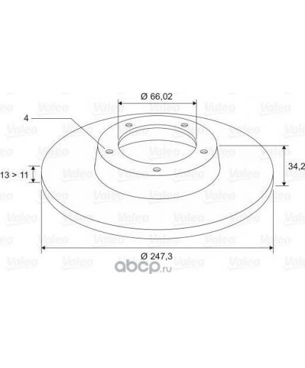 Valeo Тормозной диск передний
