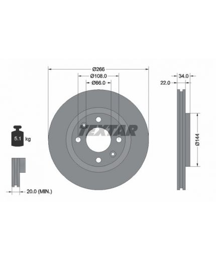 Textar Тормозной диск передний