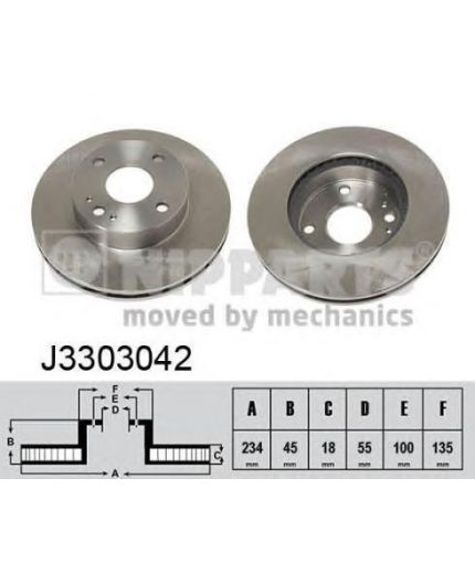 NIPPARTS Тормозной диск передний