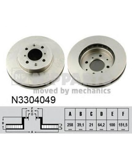 NIPPARTS Тормозной диск передний
