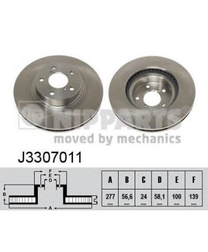 NIPPARTS Тормозной диск передний