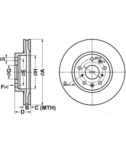 ATE Тормозной диск передний