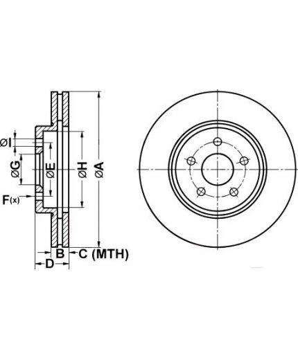 ATE Тормозной диск передний