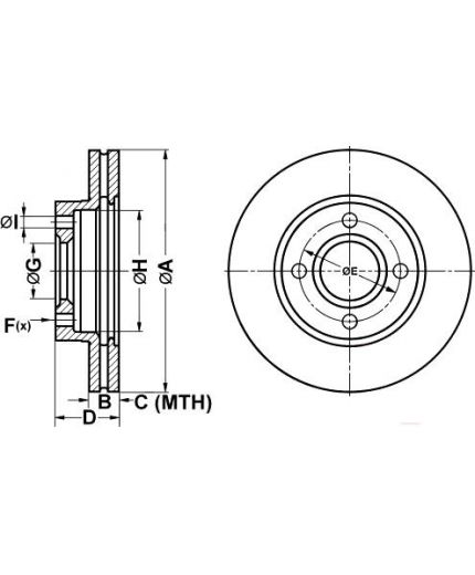 ATE Тормозной диск передний