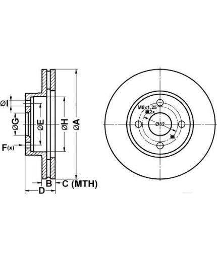 ATE Тормозной диск передний