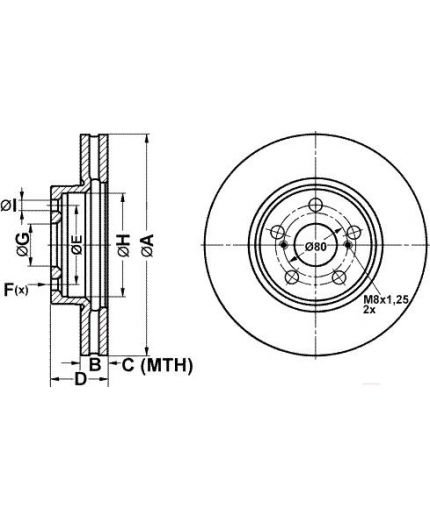 ATE Тормозной диск передний
