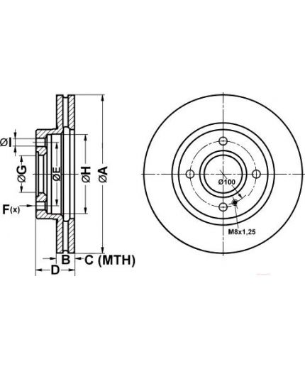 ATE Тормозной диск передний