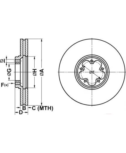 ATE Тормозной диск передний