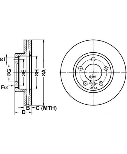 ATE Тормозной диск передний