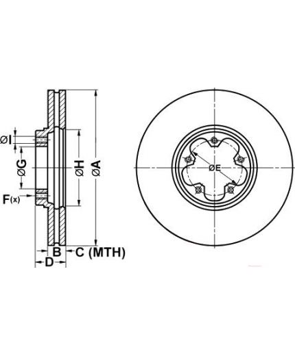 ATE Тормозной диск передний