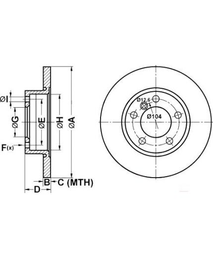 ATE Тормозной диск передний