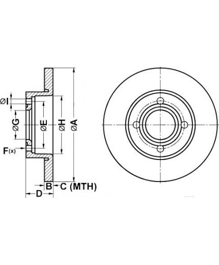 ATE Тормозной диск передний