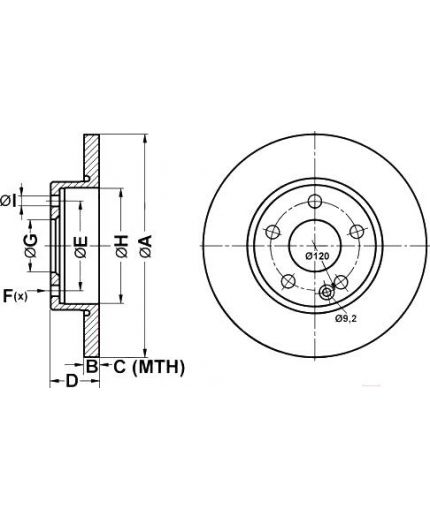 ATE Тормозной диск передний