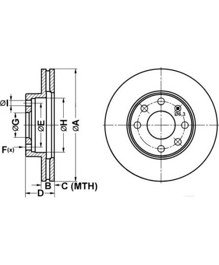 ATE Тормозной диск передний