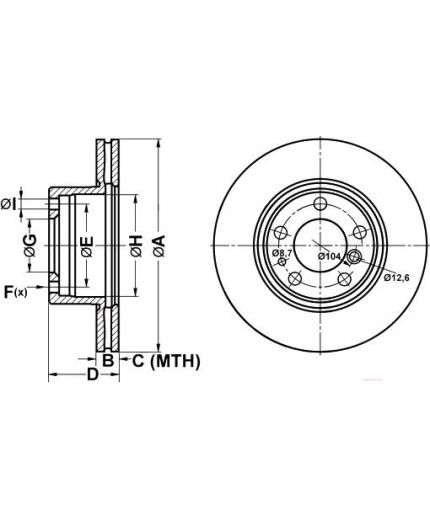 ATE Тормозной диск передний