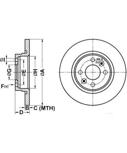 ATE Тормозной диск передний