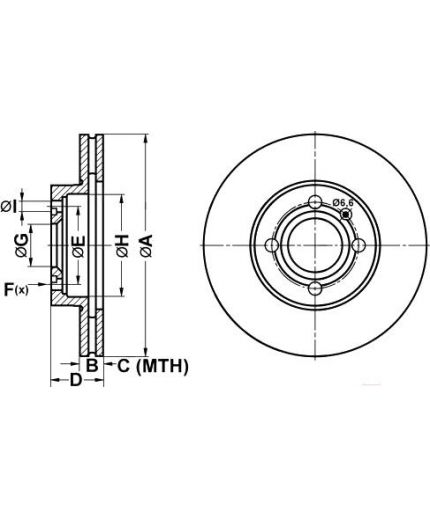 ATE Тормозной диск передний