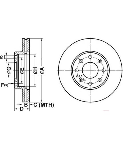 ATE Тормозной диск передний