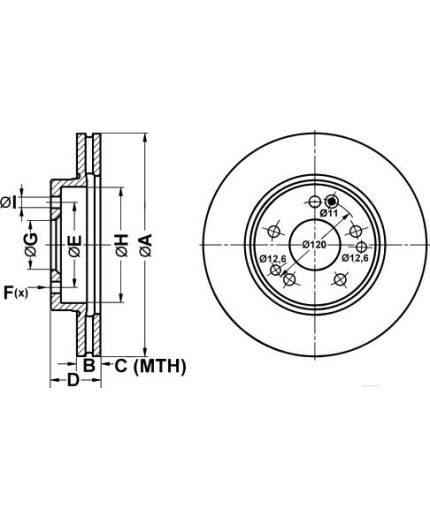 ATE Тормозной диск передний