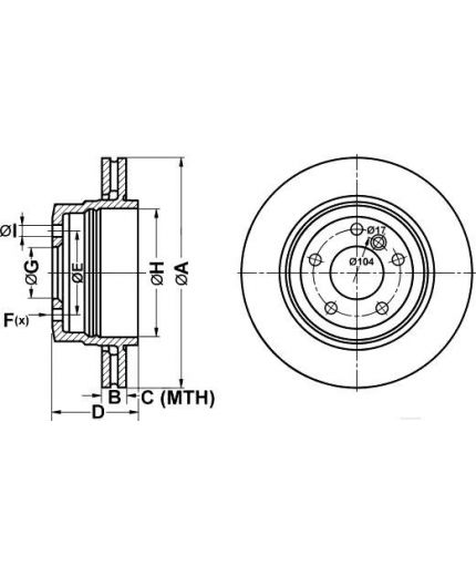 ATE Тормозной диск задний