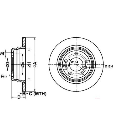 ATE Тормозной диск задний