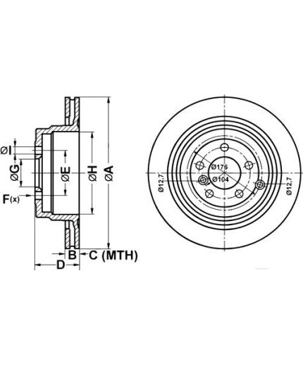 ATE Тормозной диск задний