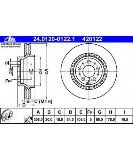 ATE Тормозной диск задний Фото 2