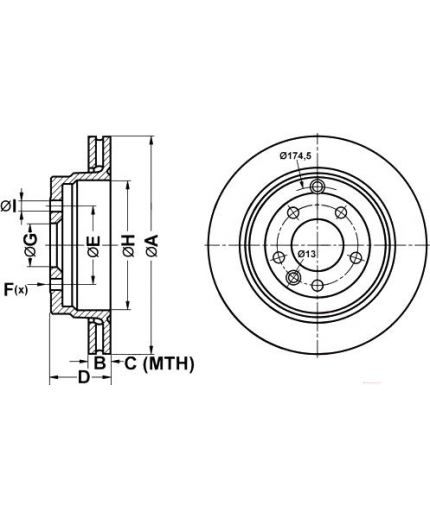 ATE Тормозной диск задний
