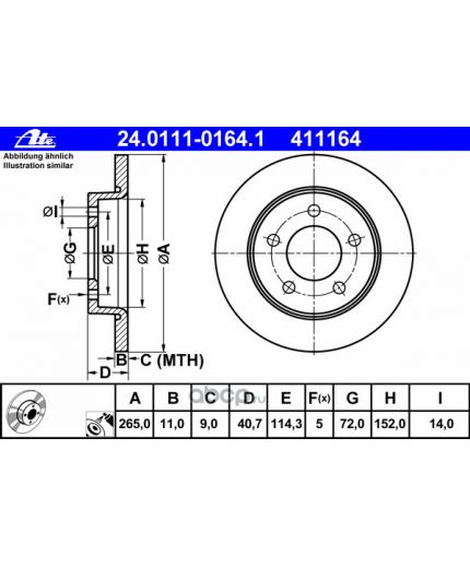 ATE Тормозной диск задний
