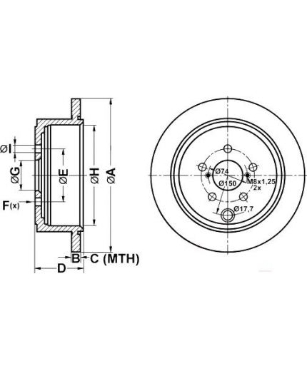 ATE Тормозной диск задний