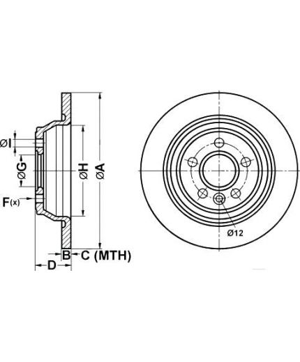 ATE Тормозной диск задний