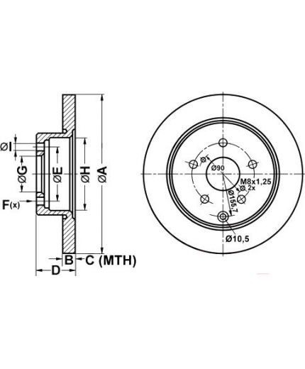 ATE Тормозной диск задний