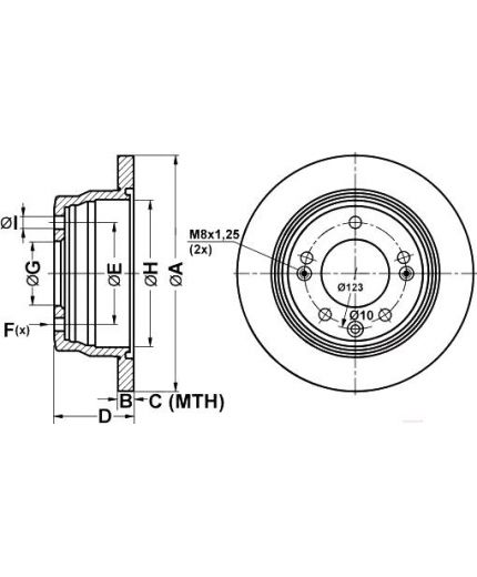 ATE Тормозной диск задний