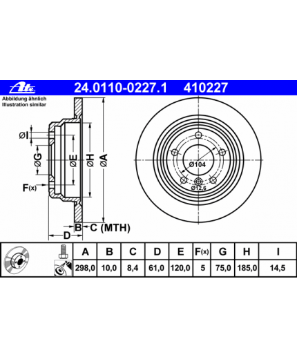 ATE Тормозной диск задний