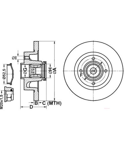 ATE Тормозной диск задний с подшипником и датчиком ABS