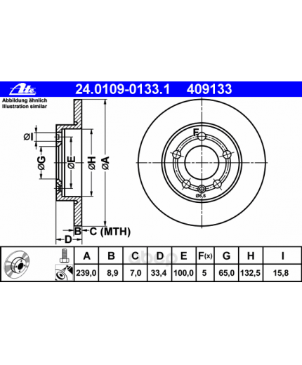 ATE Тормозной диск задний