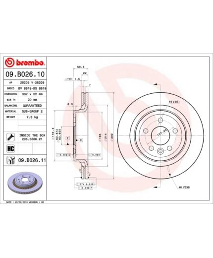 BREMBO Тормозной диск задний