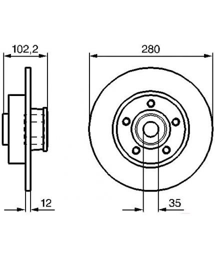 BOSCH Тормозной диск задний c подшипником