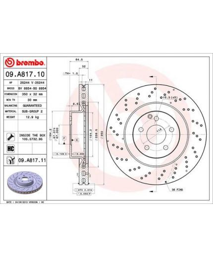 BREMBO Тормозной диск передний