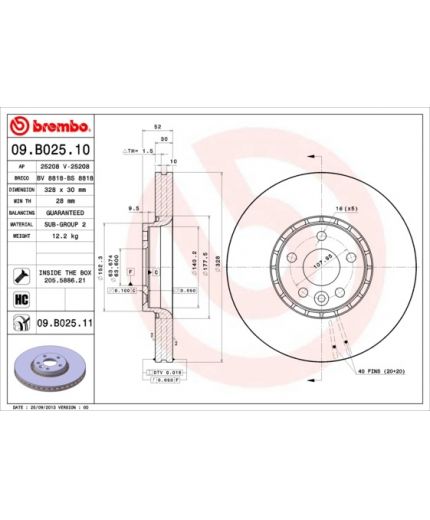 BREMBO Тормозной диск передний