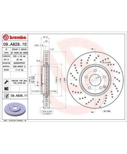 BREMBO Тормозной диск передний