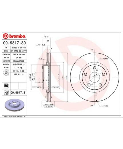 BREMBO Тормозной диск передний